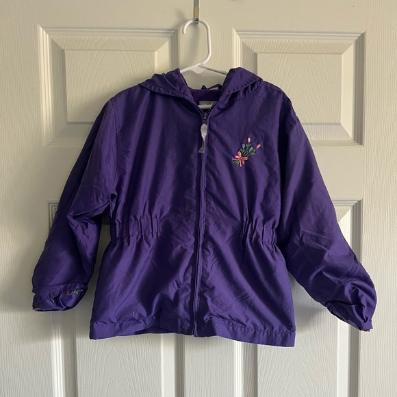 Y2K Carter's Purple Kids Hooded Coat with Floral Detail - Picture 1 of 6